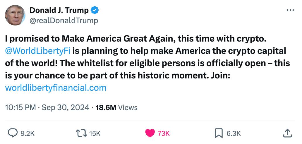 Donald Trump promotes crypto? WorldLibertyFi and the effort to make America the crypto capital. 1