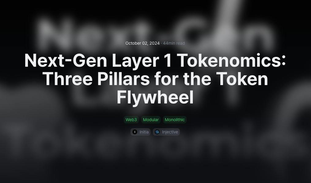 Tokenomics of Next-Gen Layer 1: Three Pillars 1
