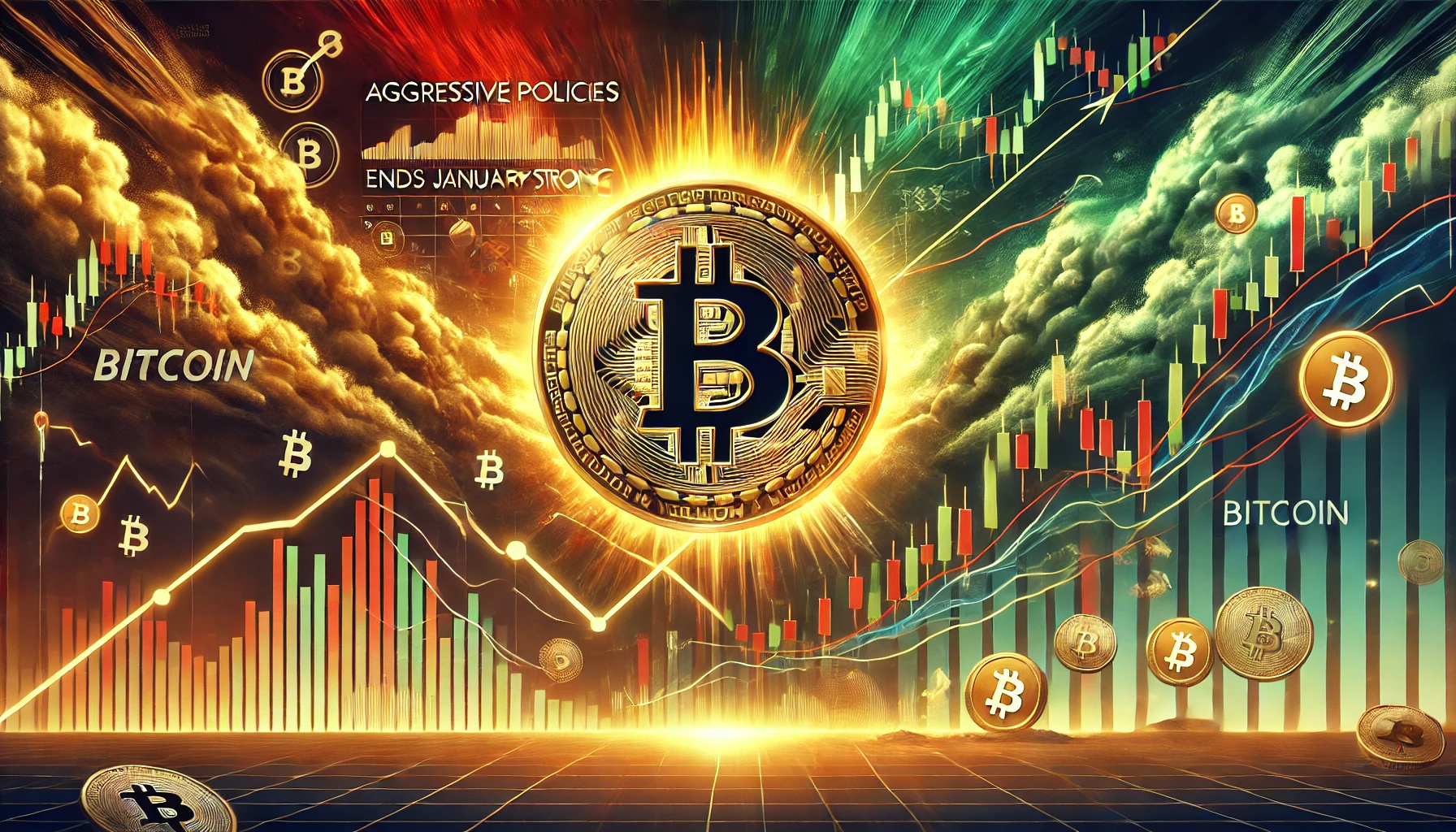 President Trump's aggressive policies shake markets, Bitcoin ends January strong. 1