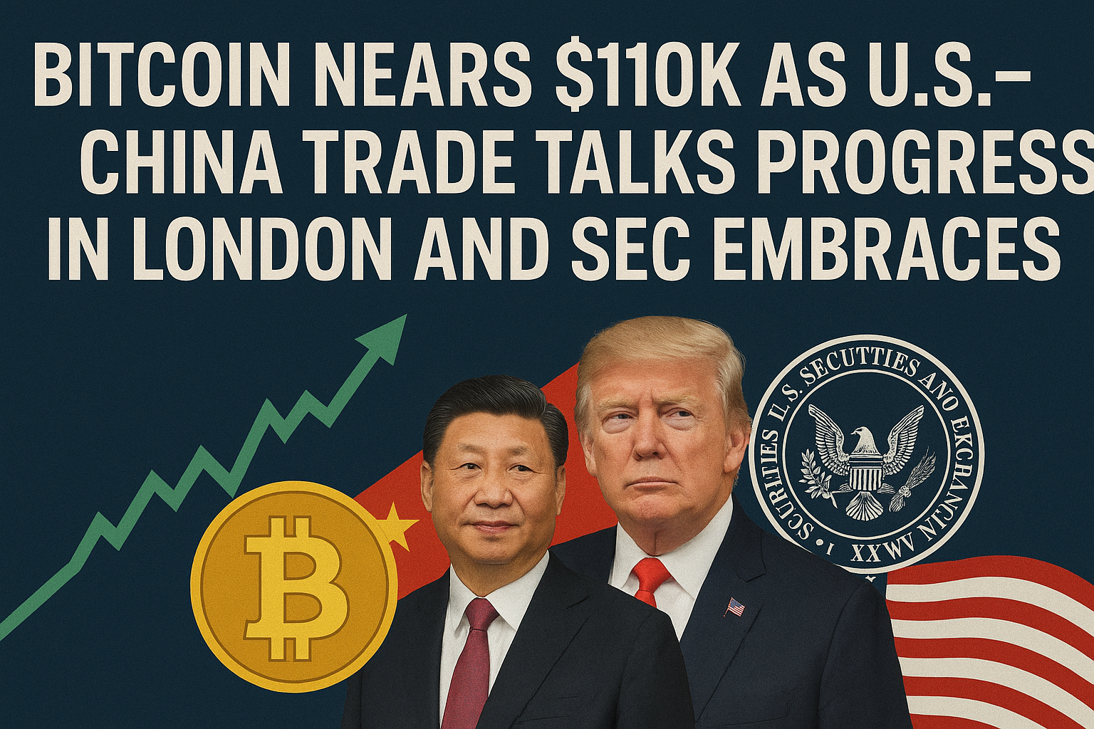 Bitcoin Nears $110K as U.S.–China Trade Talks Progress in London and SEC Embraces DeFi 1