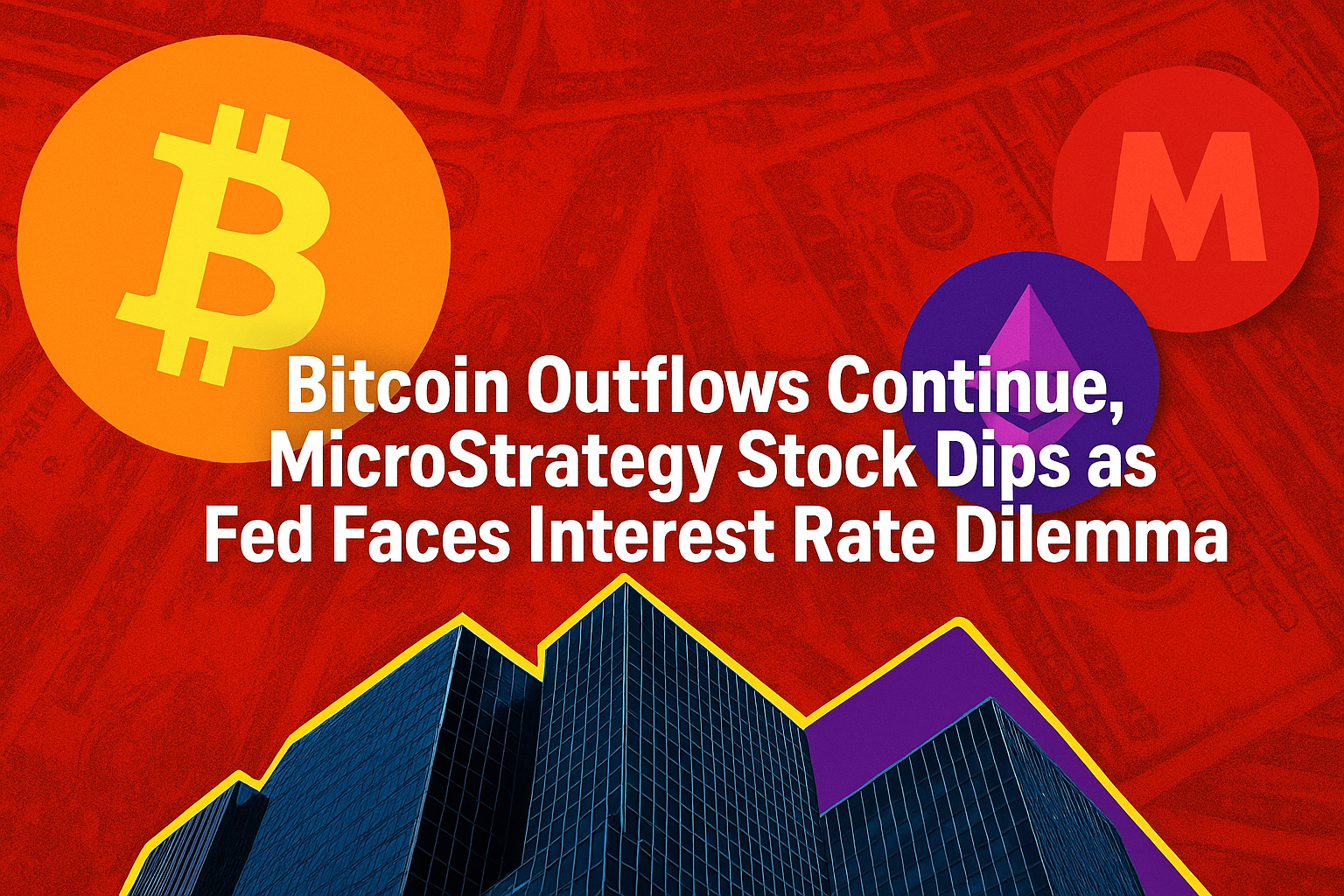 Bitcoin outflows continue, MicroStrategy stock dips as the Fed faces an interest rate dilemma. 1