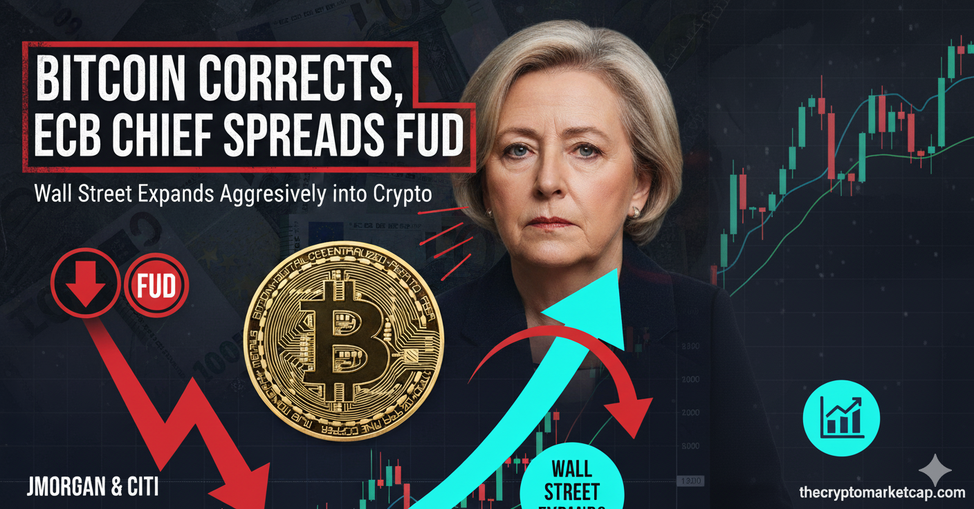 Bitcoin Corrects, ECB Chief Spreads FUD | Wall Street Expands Aggressively into Crypto 1