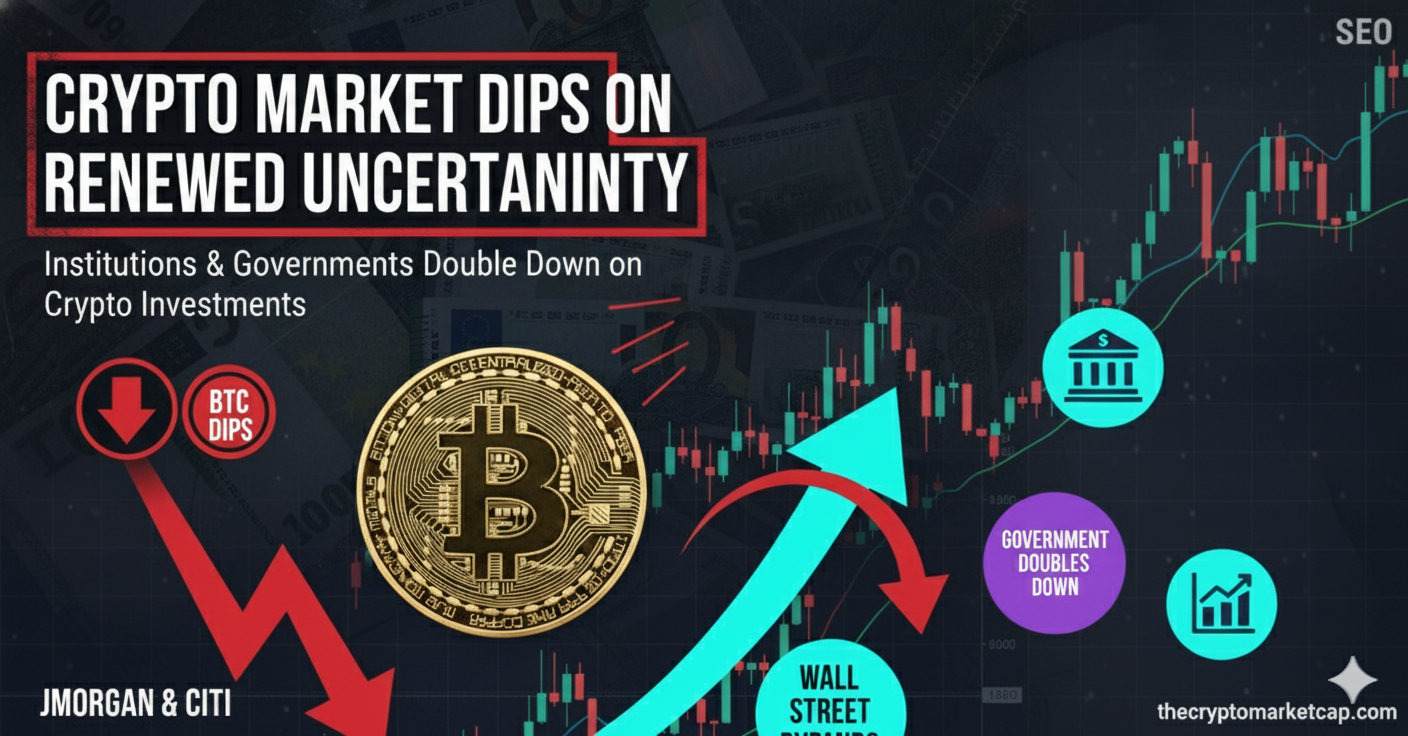 Crypto Market Dips on Renewed Uncertainty | Institutions & Governments Double Down on Crypto Investments 1