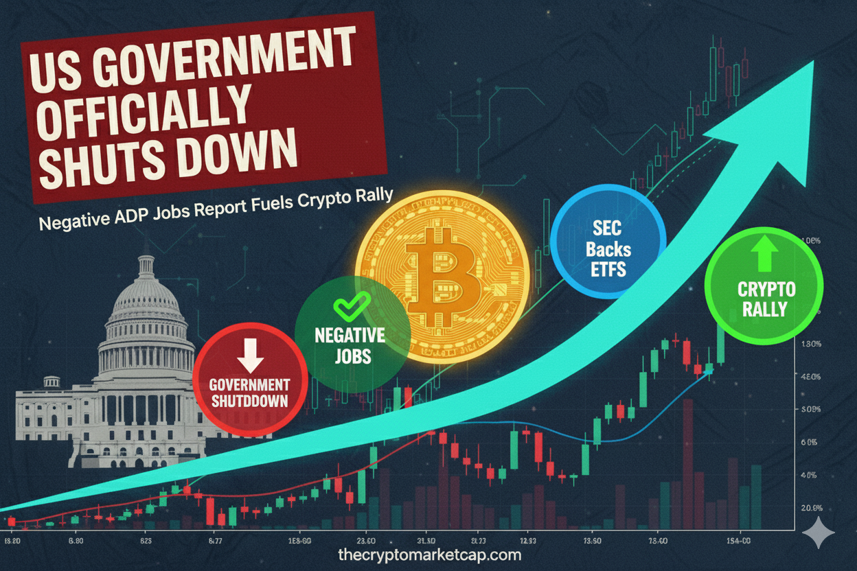 US Government Officially Shuts Down: Negative ADP Jobs Report Fuels Crypto Rally 1