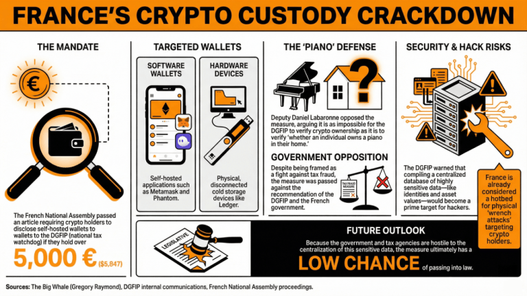France Advances Law Mandating Disclosure of Self-Custody Funds 2