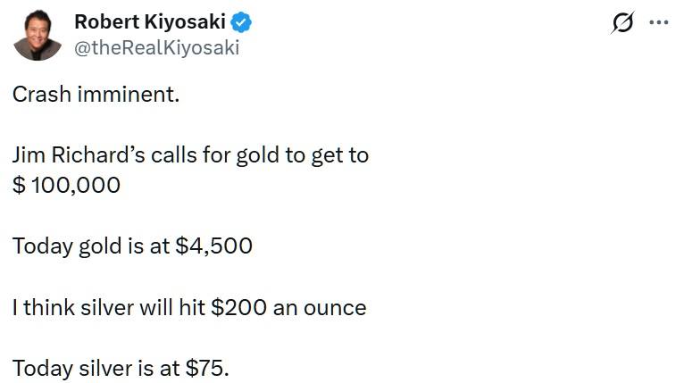 Robert Kiyosaki Warns 'Crash Imminent'—Cites Jim Rickards in Extreme Forecast 2