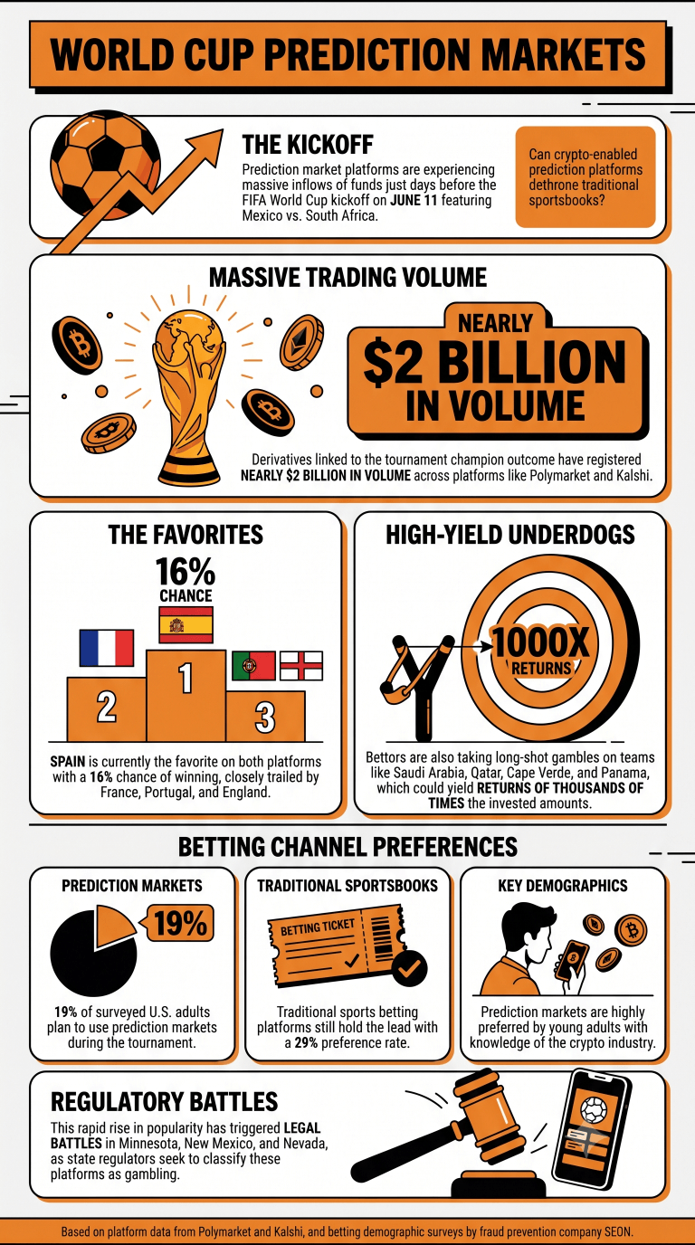 $2 Billion and Counting: Polymarket and Kalshi See Record Inflows Ahead of FIFA World Cup Kickoff 2