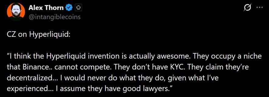 CZ Calls Hyperliquid's Innovation 'Awesome' While Uniswap's Hayden Adams Blasts US Securities Law 2