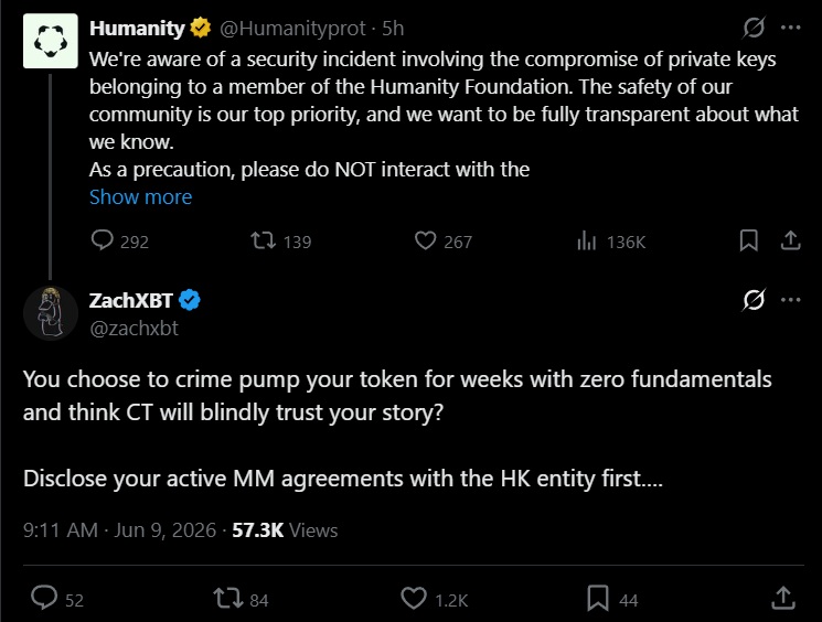 Humanity Protocol loses $32M in private key hack as ZachXBT calls incident 'possibly staged' 3