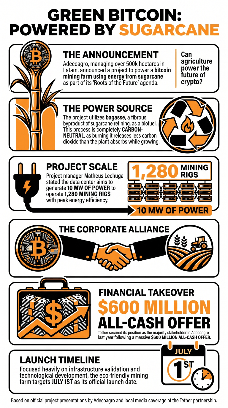 Sugarcane-Powered Bitcoin Mine to Launch in Brazil With Tether Backing 2